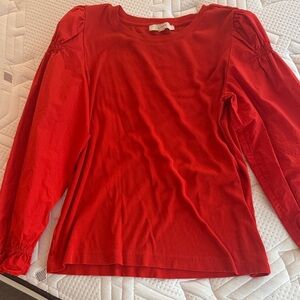 Loft orange ribbed Long Sleeve Top xl